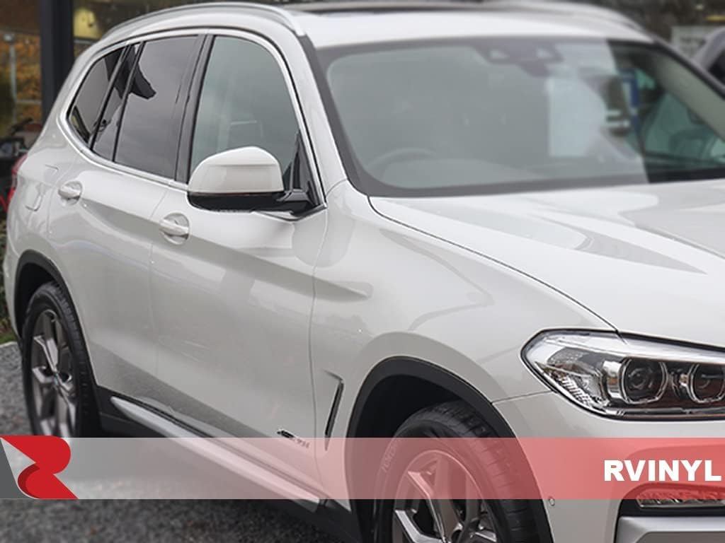 Rvinyl Pillar Post Window Trim Compatible with BMW X3 2004-2010 - Gloss (Black)