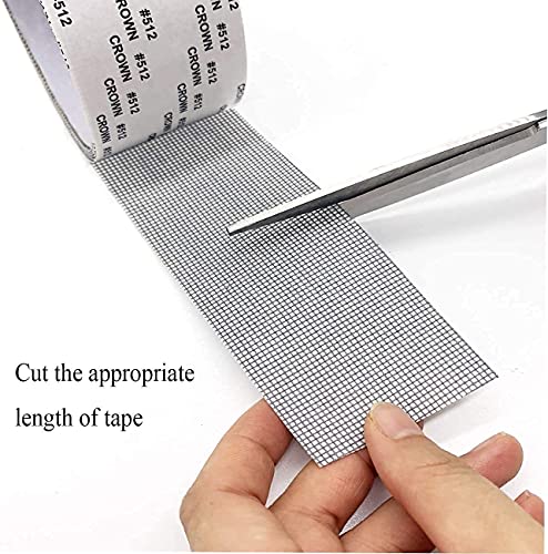 Image of HUBTURE Mosquito Net Repair Tape | Strong Adhesive & Waterproof Fiberglass Mesh Patch | Fix Window and Door Screen Tears | Heavy-Duty Self-Adhesive Patch for Holes | 200cm x 5cm Roll, Black