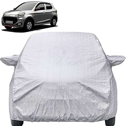 Image of Alto K10 Waterproof Car Cover with Mirror Pockets, Shinning Silver Design, Non Woven Fabric,Triple Stitched, Compatible with Maruti Alto K10 Car Cover (2022 to 2024), Car Accessories