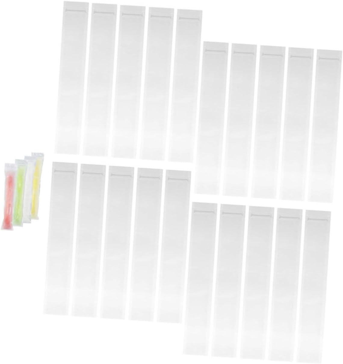 4sets 50pcs Reusable Ice Candy Bags Portable Ice Sucker Mold Pouches Easy to Fill Seal Safe Design for Summer Fun for Homemade Ice Pop 50pcs*4