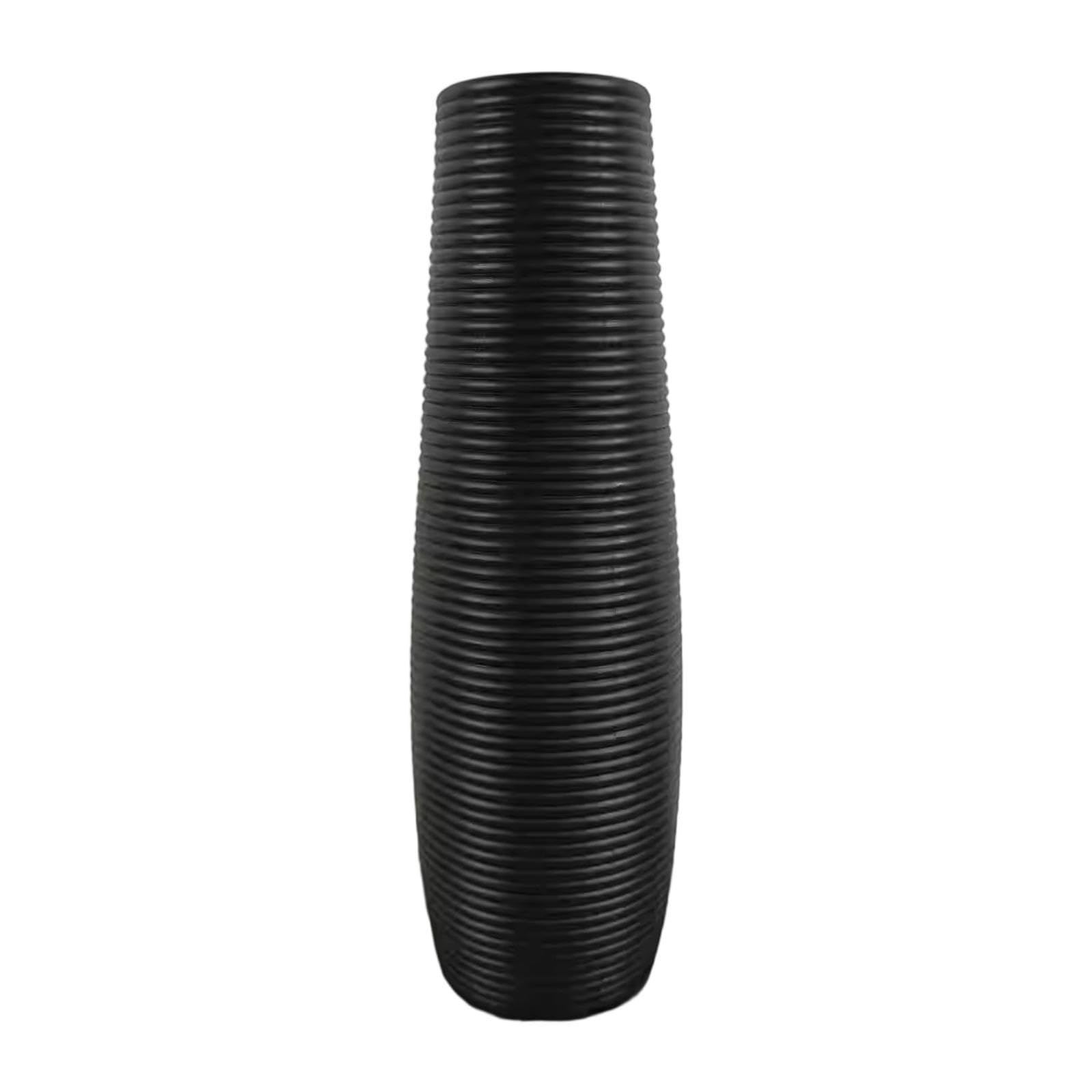 Milageto Tall Floor Vase, PP Material Modern Minimalist Style Decor, Floor Vase for Pampas Grass, Dried Flowers & Decorative Branches, Unbreakable Tall Jar for Farmhouse Living Room Bedroom,Black S