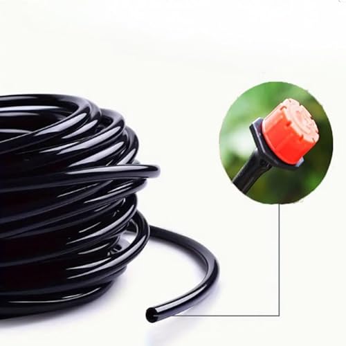 Aladeno 50 m / 164 pés 4/7 Tubo de irrigação por gotejamento Preto PVC Mangueira flexível Linha de t