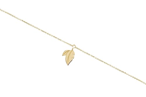 Amazon.com: Tiny Gold Leaf Charm, 9K 