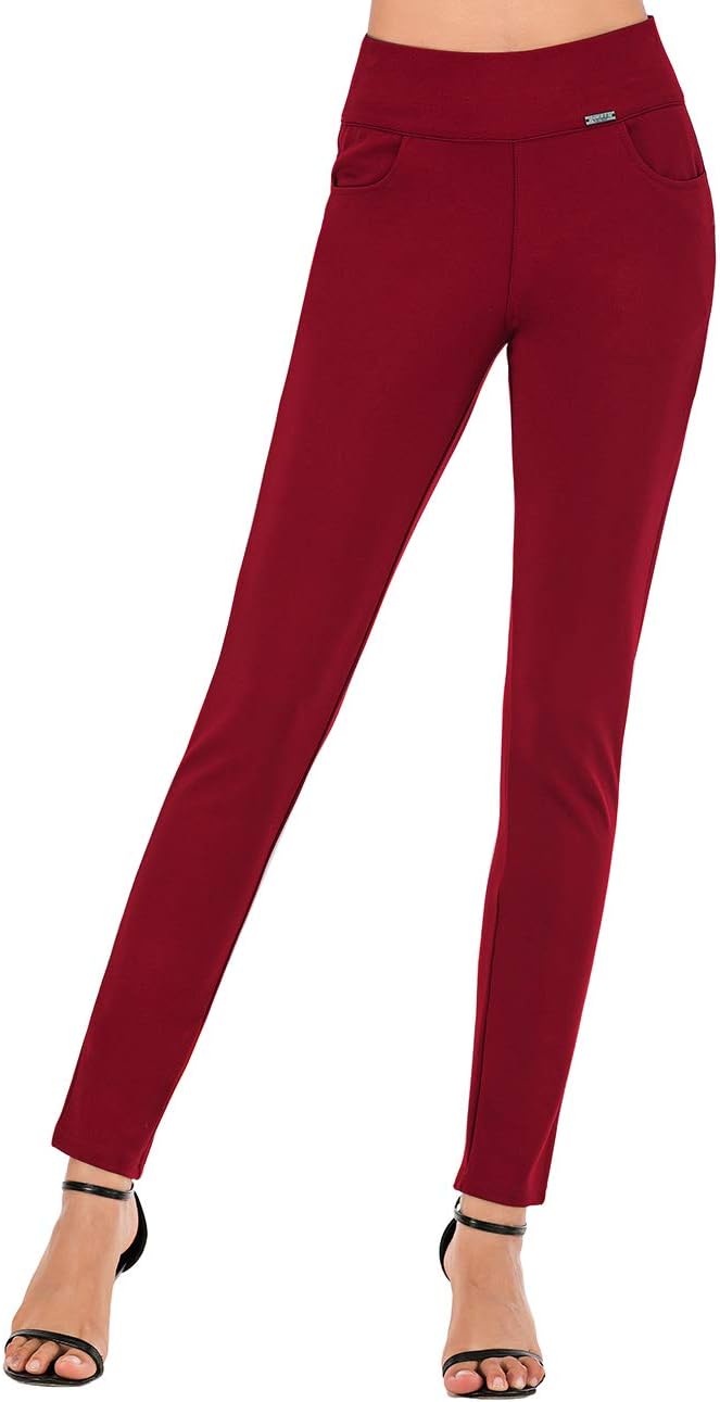 neezeelee Dress Pants for Women Comfort Stretch Slim Fit Leg Skinny High Waist Pull on Pants with Pockets for Work - Image 2