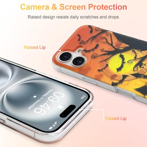 Coque iPhone 16 Halloween antichoc évite les bris de vitre avec style MagSafe