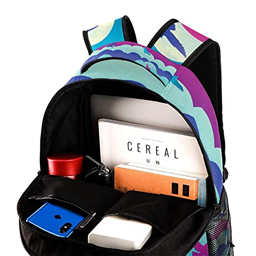 Sac à dos ordinateur portable grande capacité zippé multicolore - 4