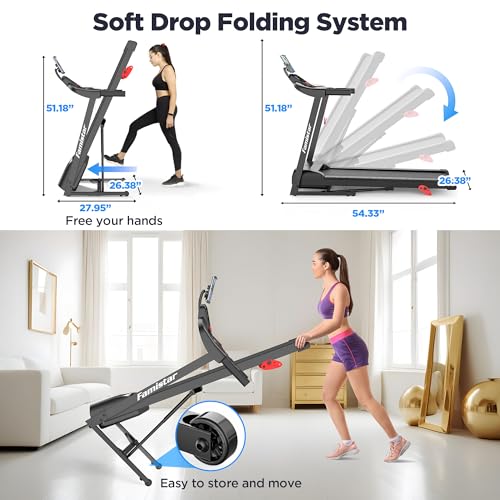 Image of 2.5HP Folding Incline Treadmill, Electric Treadmill for Home