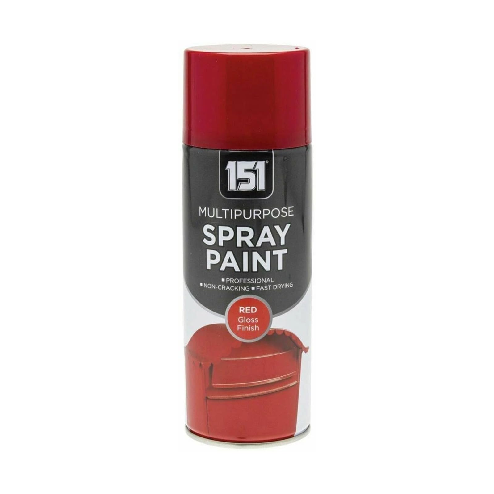 151 Multipurpose Spray Paint, Quick Drying, Easy Application, Ideal for DIY Home Improvement, Renovation Touch Ups & Craft Projects, 300ml (Red Gloss, Pack of 1)