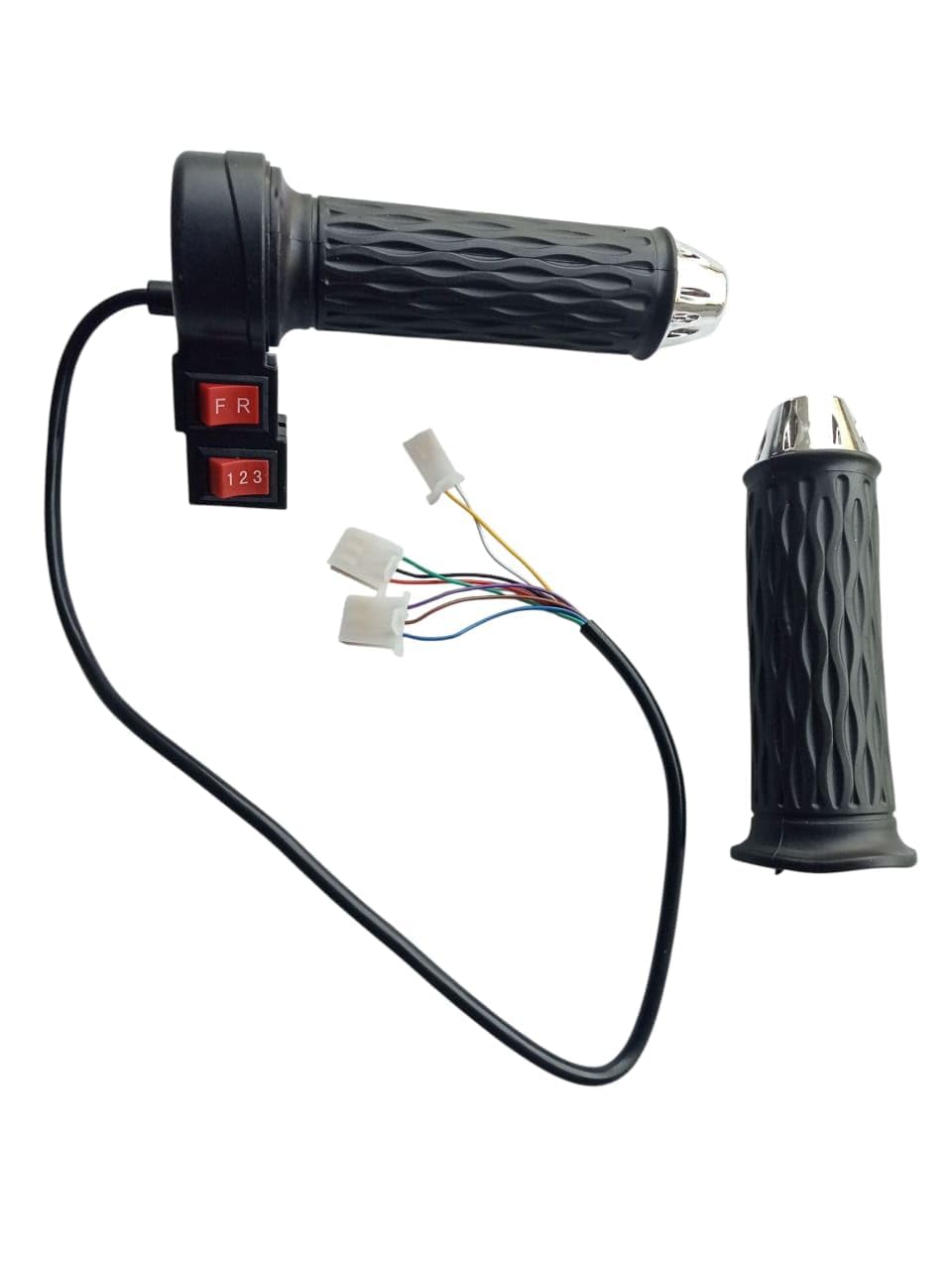Universal EV Throttle for Electric Scooter, E-Bike, E-Rickshaw, E-Cart, 24V 36V 48V 60V 72V Compatible, Three Speed Mode with Forward Reverse Button-image-1