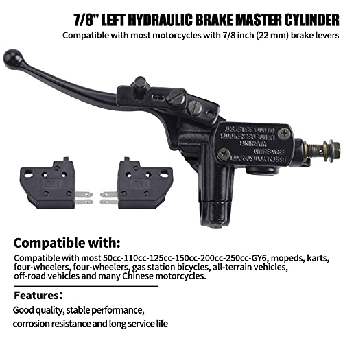 Mrelc 7/8" Left Hydraulic Brake Master Cylinder For Motorcyle Kids Atv Quad Moped Pit Dirt Bike 50Cc 70Cc 90Cc 110Cc 125Cc 150Cc 200Cc 250Cc Gy6 #TOP3