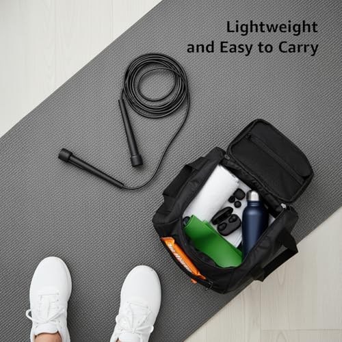 Image of Amazon Basics PVC Skipping Rope | Ergonomic Handles | Lightweight | Smooth Rotation | Cardio & Fitness Training | Men & Women | Black