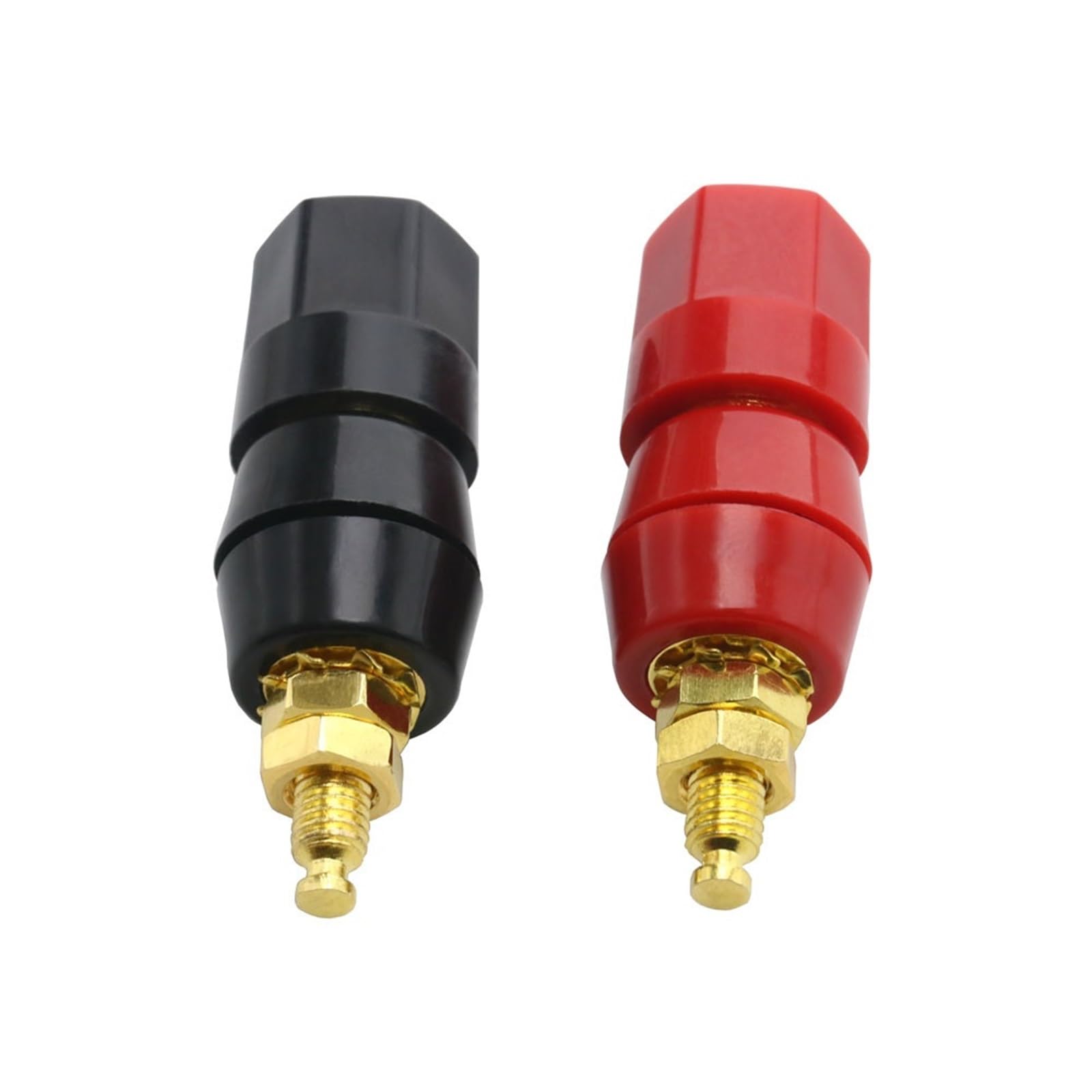 1/5/10 Uds terminales Rojo Negro amplificador de conector Terminal vinculante Post conector adaptador de altavoz Banana(Black,10PCS)