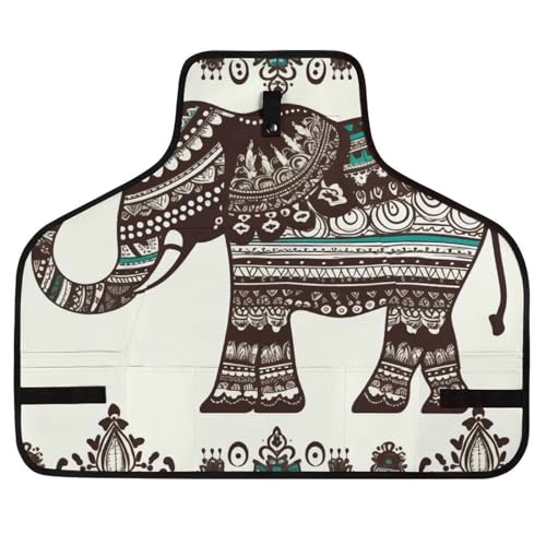 Delantal de trabajo Boho Elephant con 8 bolsillos ajustable miniatura 1