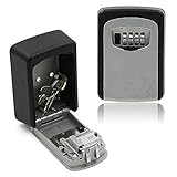 Waterproof Key Storage Lock Box, 4-Digit Combination Sturdy Wall Mounted Password Box, 5 Key Capacity