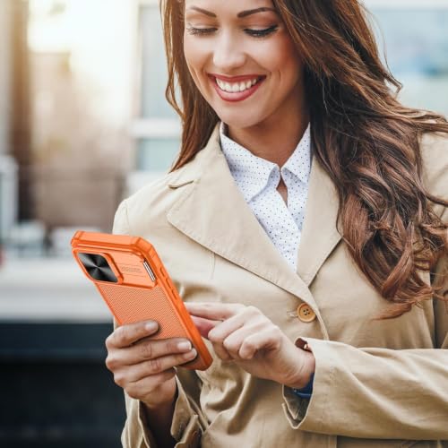 Image of for 18 Pro Case with Slide Camera Cover, Fit for Magsafe Orange
