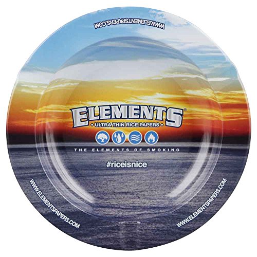 Elements Round Metal Ashtray - Blue 5.5