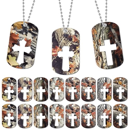 24 Pcs Religious Christian Dog Tag Necklace Acrylic Cross Necklace Pendant Religious Party Favors Inspirational Motivational Christian Gifts for Women Men Sunday School Prizes Party Favor