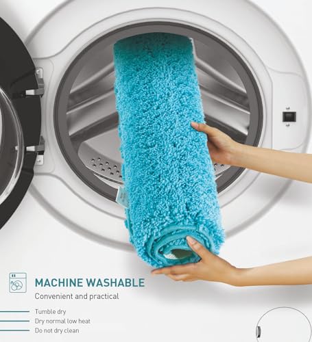 Image of Obsessions Ultra-Absorbent Quick-Dry Bath Mat | 1400 GSM Polyester | Soft, Non-Slip & Fast-Drying Bathroom Rug for Safety & Comfort | 40 x 60 cm | Teal