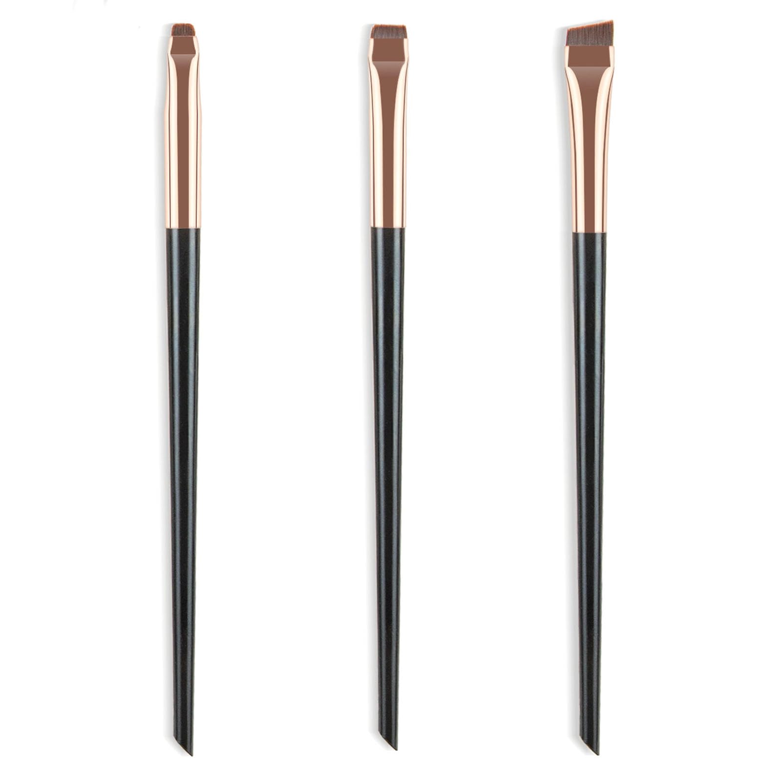 3pcs Makeup Brushes Set for Eyes, Lips, and Brows, Fine and Application, Ultra Thin, Angled Lip Brush, Multi Functional Brow Brush, Synthetic Fiber