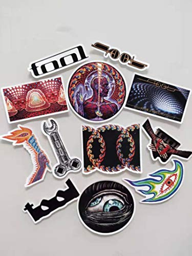 Calcomanía para banda de herramientas, 12 unidades, para monopatín, guitarra, maletín de viaje, portátil, equipaje, coche, pegatinas Cover