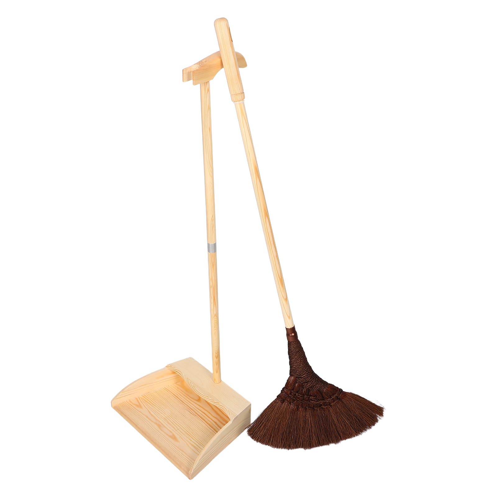 Toyvian Besen Kratzfreier Handgefertigtes Palmenfasern Satz und Kehrschaufel mit Reinigung und Vintage Design in für Zuhause für Harte Böden Küche und Haushalt