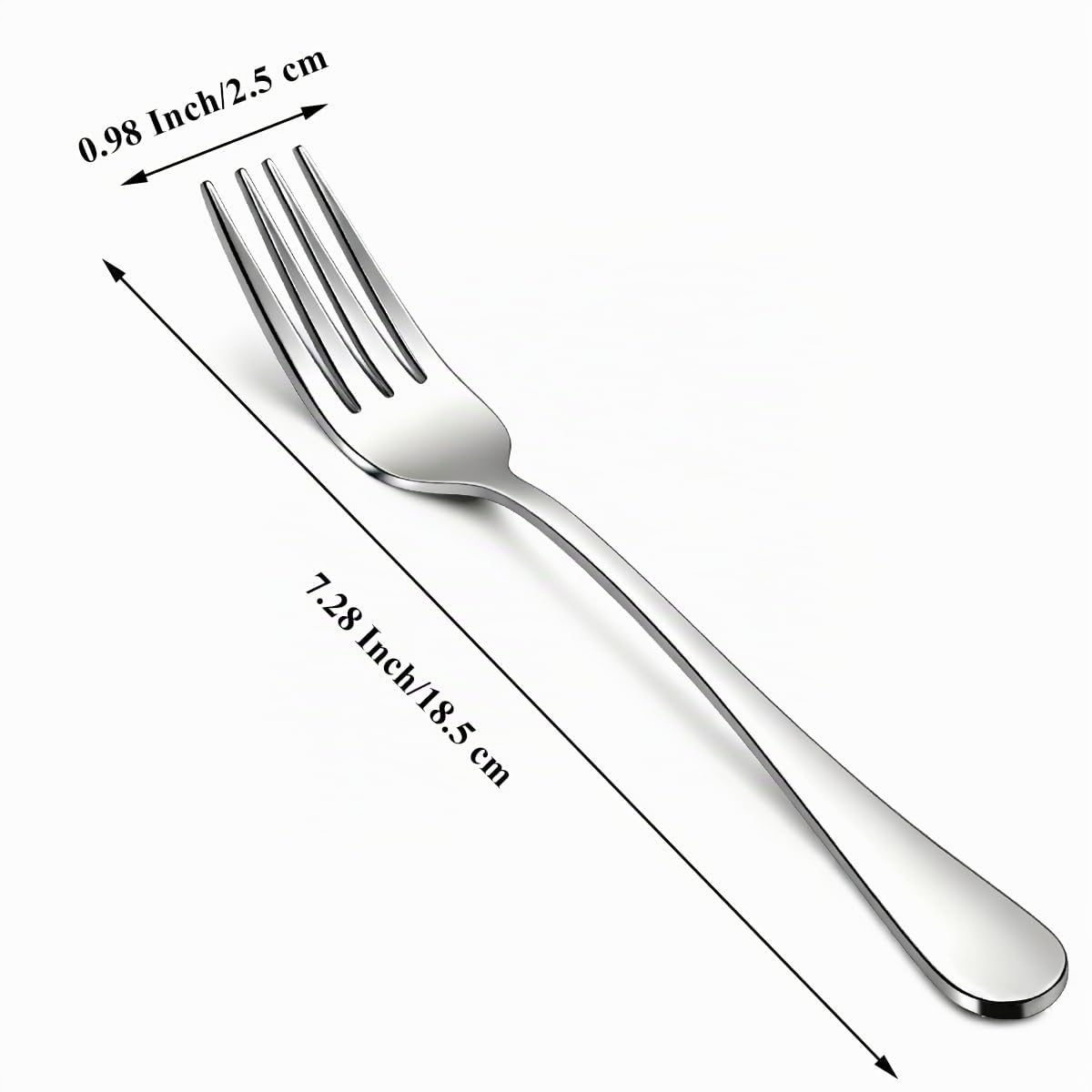 Berglander Set di 24 forchette da tavola in acciaio inox, 18,5 cm, per cucina, hotel, ristorante, lavabili in lavastoviglie