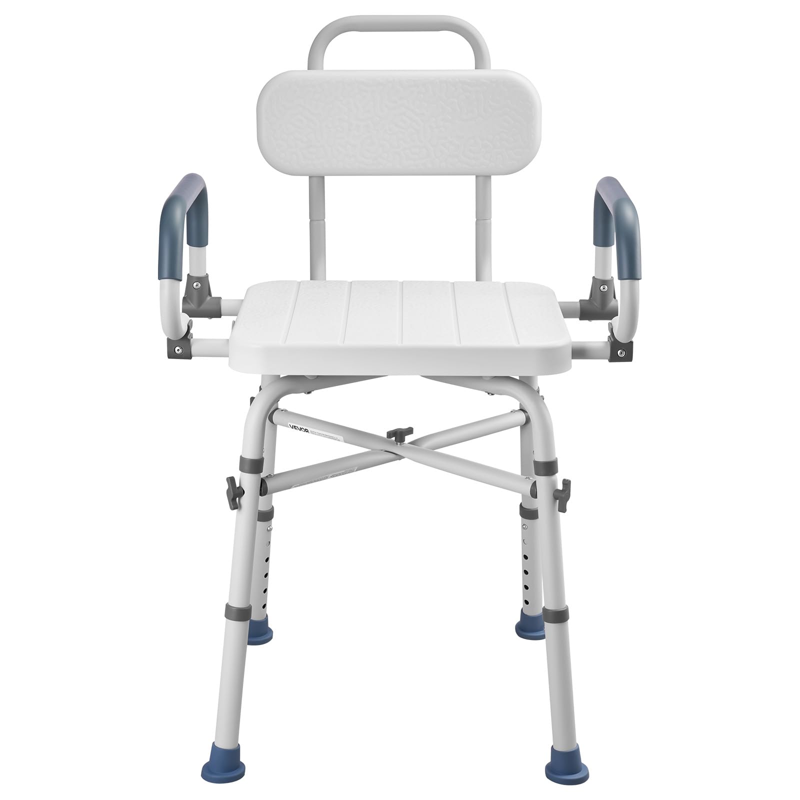 VEVOR Chaise de Baignoire Pivotante, Banc de Transfert Baignoire avec Accoudoirs Relevables et Dossier, Capacité 227 kg, Siège de Douche pour Adultes, Personnes Âgées et Handicapés, Hauteur Réglable