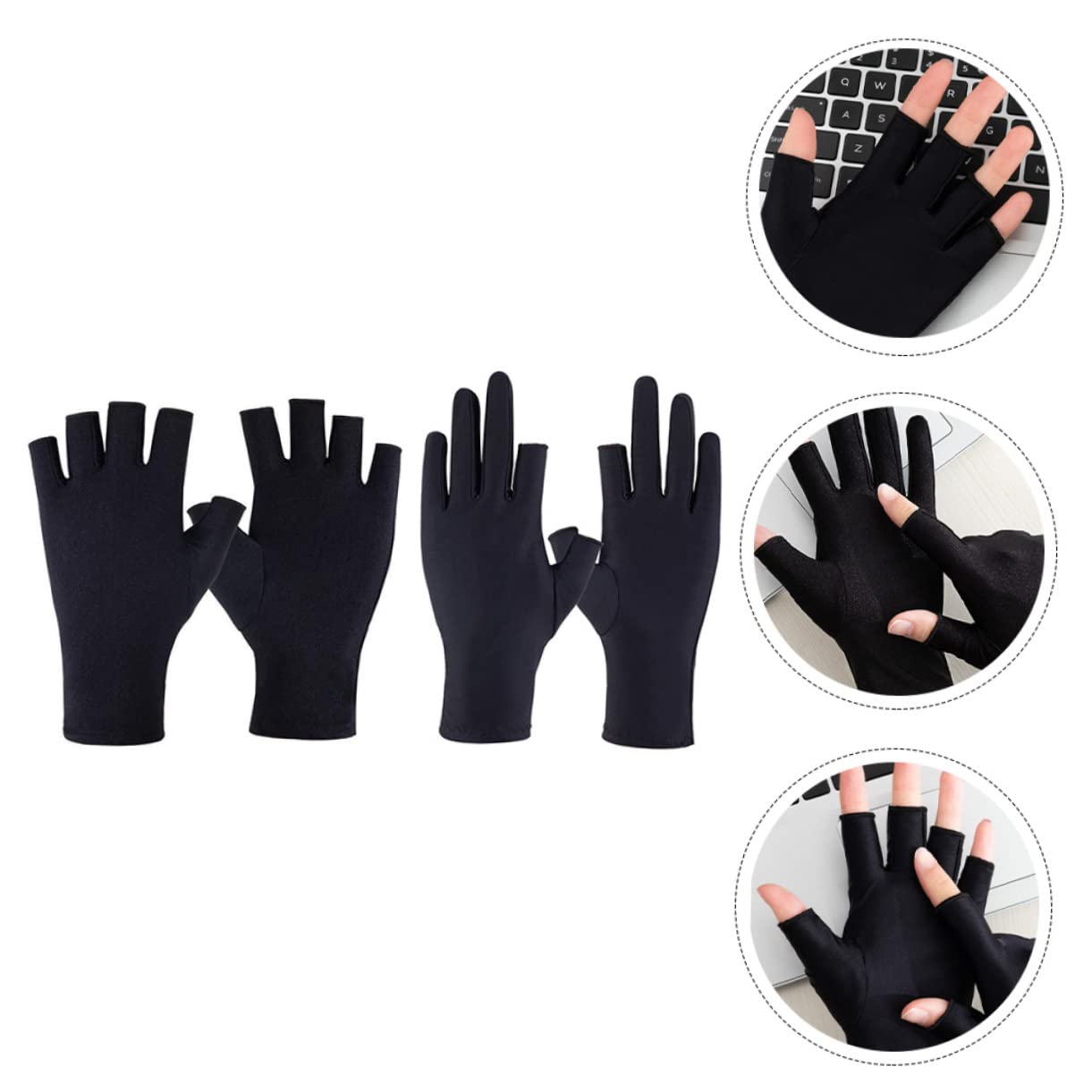 Ipetboom Outdoor Sports Riding Gloves 2 Pairs Women's Sun Protection Gloves Non-slip Breathable for Summer