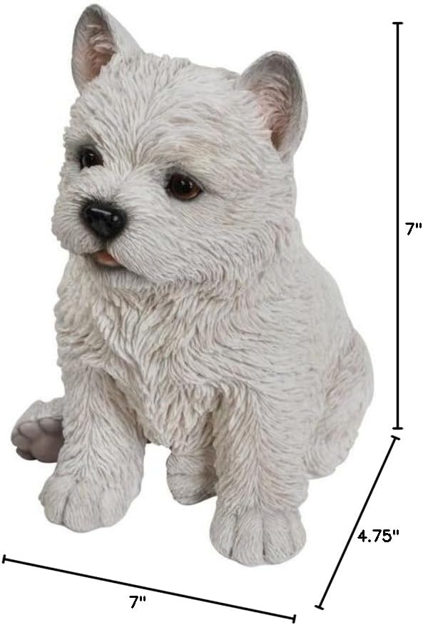 Miniatura 4 de Hi-Line Gift Ltd Estatua de cachorro Terrier, color blanco