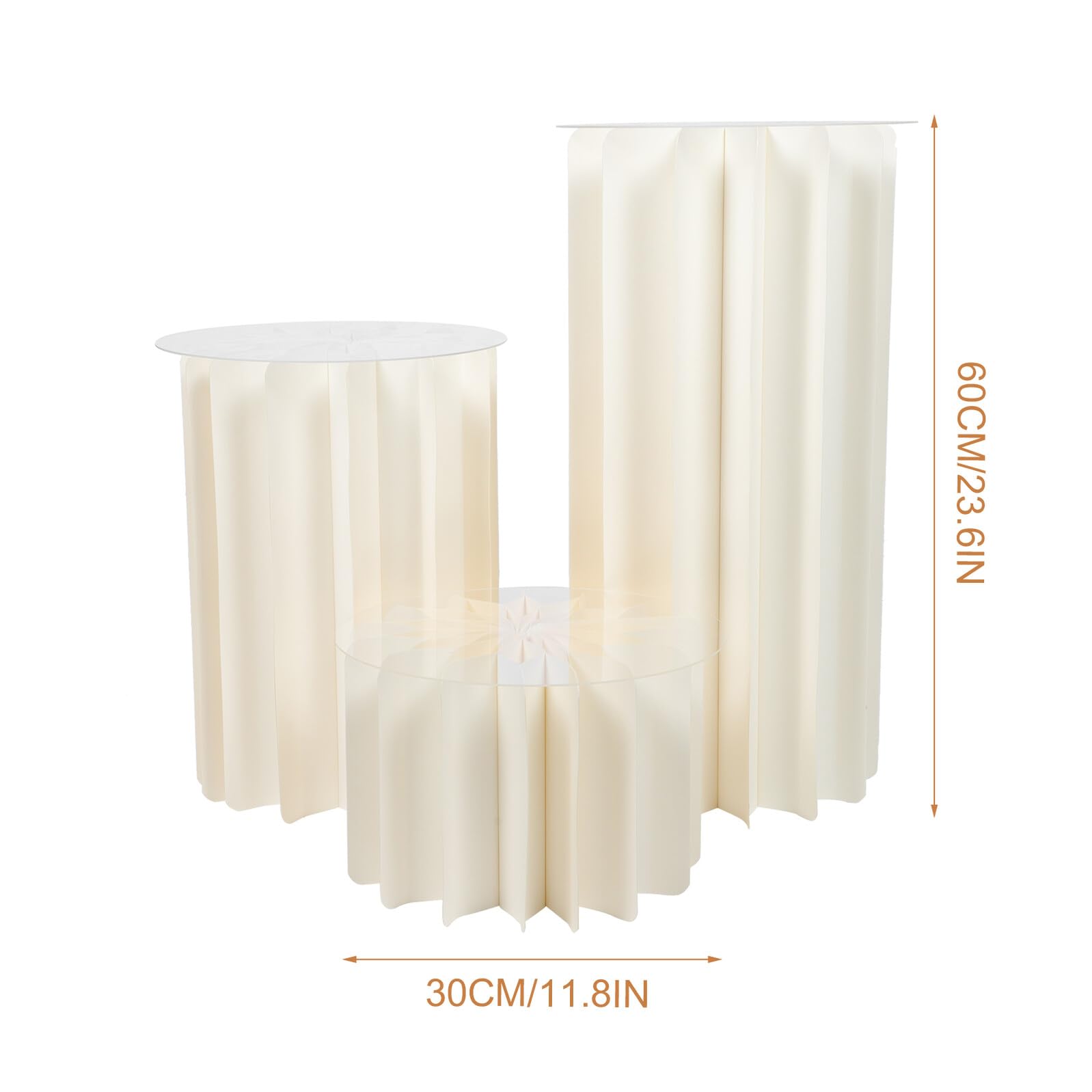 Colonne Romaine Deco Pliable en Papier pour Desserts, 1 Set Blanc