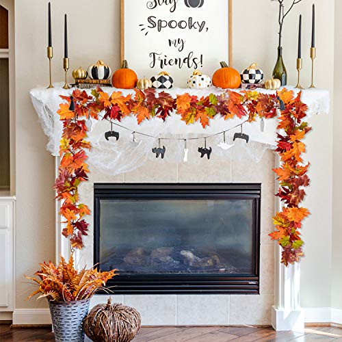 DearHouse 2 Pack Fall Garland Maple Leaf, 5.9Ft/Piece 7 Colors Hanging Vine Garland Artificial Autumn Foliage Garland Thanksgiving Decor for Home Wedding Fireplace Party Christmas - Image 5