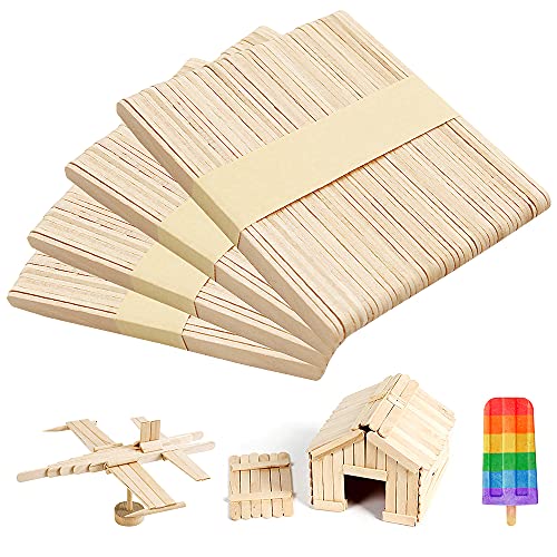 Anvin 200 Pcs Craft Sticks Small Ice Cream Sticks Natural Wood Popsicle Craft Sticks 4.5 inch Length for Food Treat Sticks Ice Pop Sticks for DIY Crafts Bulk