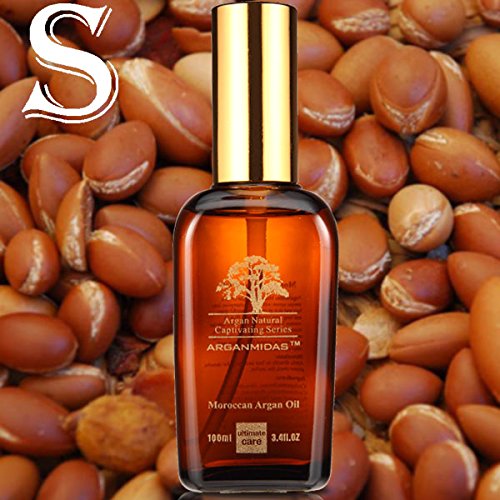 Arganmidas Organic Moroccan Argan Oil 100ml Repairs damaged hair , Moisture, Soften, and deep care