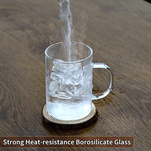 Horlimer 10 Oz Glass Coffee Mugs Set Of 6, Clear Coffee Cup With Handle For Tea Cappuccino Latte Milk Juice Hot Beverages #TOP7