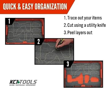 Customizable Tool Box Organizer Tool Foam | 16x24x1.18 - 3 PCS | Tool Box Foam Organizer | Toolbox Organization | Tool Drawer Organizer | Customizable Foam Insert | Toolbox Foam Inserts Shadow Foam