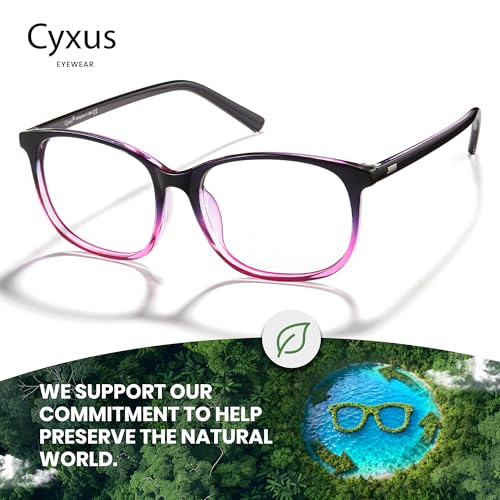 Image of Cyxus Blue Light Blocking Glasses Women Men Computer Gaming Square Glasses UV400 Protection Anti Eyestrain T47