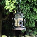 Garden Mile Small Metal Bird Feeders Hanging Decoration Hammertone Bird Seed Feeder Durable Weather Resistant Perfect For Garden Patio Outdoors Wildlife Feeders