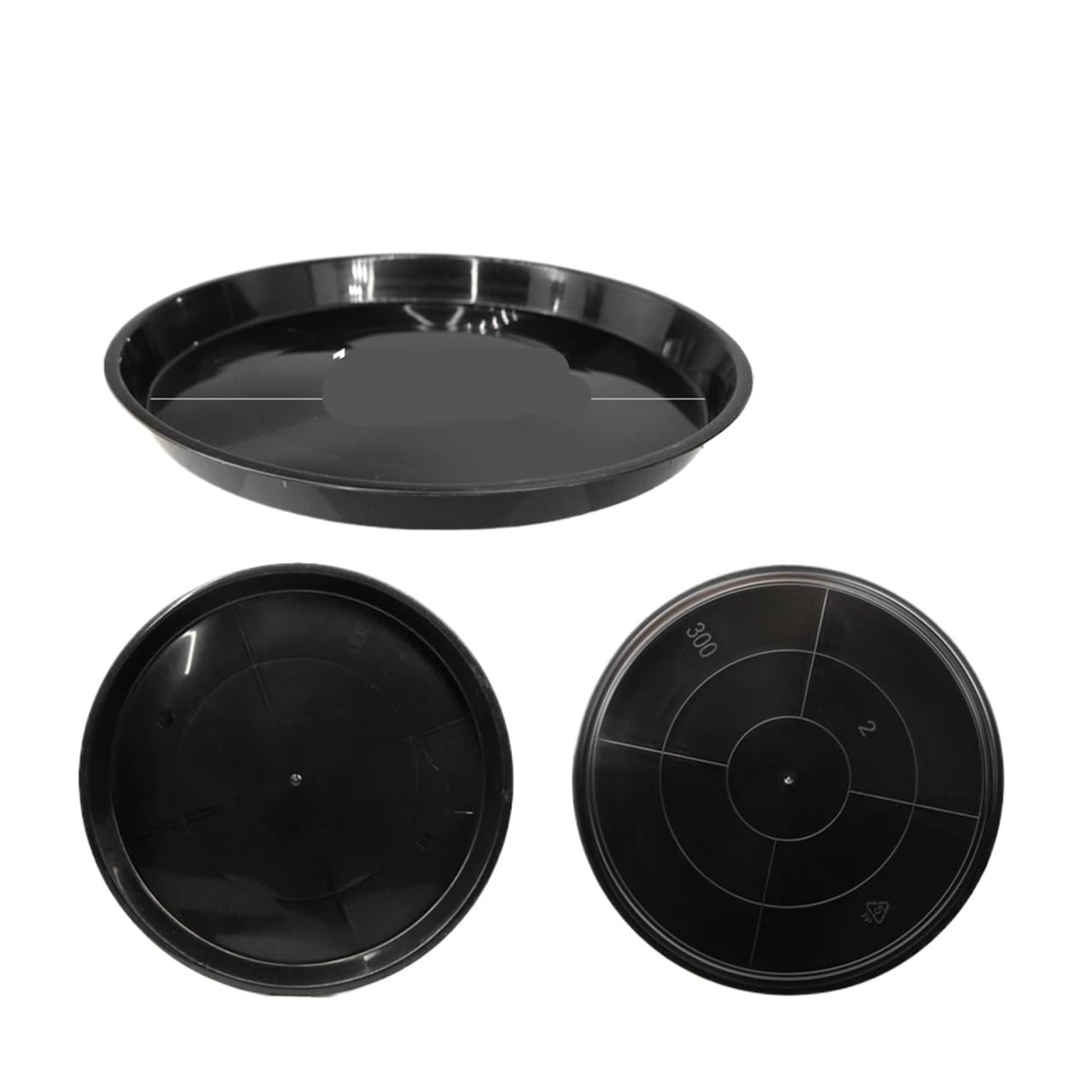 Soucoupes de 30 cm étanches en plastique noir pour drainage de pot de fleur