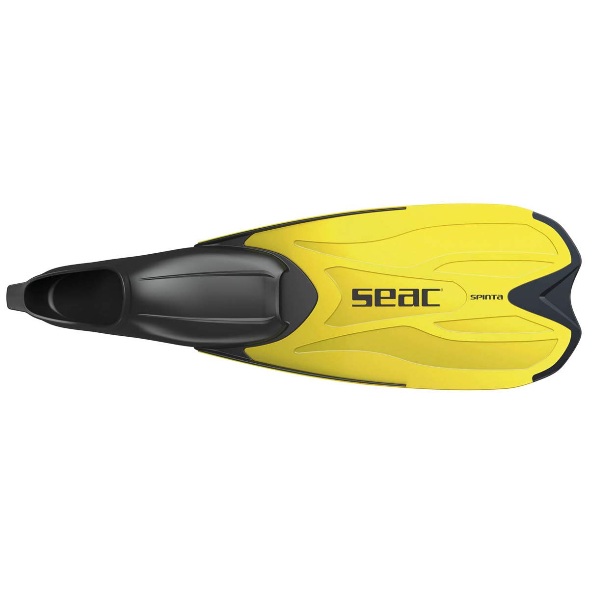 SEAC The Spinta, Full Foot Snorkeling Fins That are for Adults and Children, Yellow, 10.5-12 (0710039360413A)