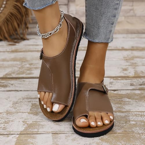 Ladies Flat ls Sale Clearance Casual Soft Big Toe Corrector Corrective Shoes Deformity Semi-Slip Casual Slip-on Open Toe Summer Shoes Orthopedic Slippers with Arch Support Soft Plus Size 3-72