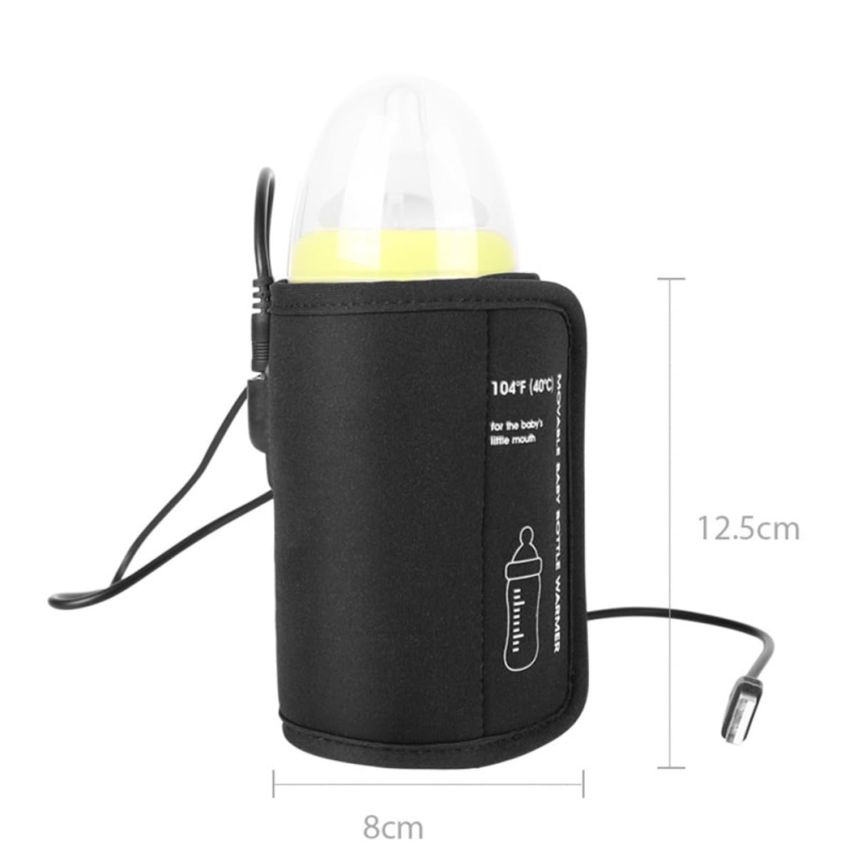 Toyvian 2pièces -biberon Usb Pour Couverture Isolante Pour Biberon De Voyage Accessoires Auto Câble Allume- Noir
