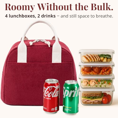 Image of LOVELYWIND Lunch Box for Women Cute Lunch Bags for Women Lunch Tote Bags Reusable Insulated Lunch Box Large Capacity Reusable Insulated Cooler for Work or Travel Gifts or Beach