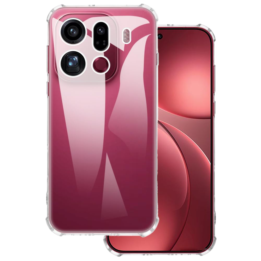 Case Compatible with OPPO Find X9 Pro 5G Case Shockproof TPU Soft Flexible Gel Protective Phone Cover with Anti-Scratch & Military-Grade Anti-Drop (Clear)