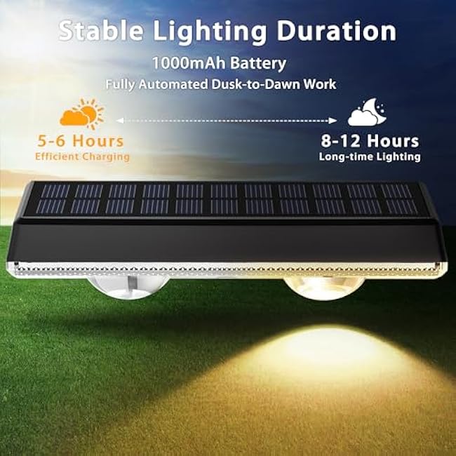 Solar Fence Lights Outdoor 8-Pack | IP67 Waterproof Solar Wall Light | Dusk to Dawn Auto On/Off 12+ Hours for Outside/Backyard/Railing/Step/Patio/Deck/Pool (Warm White & RGB 7 Colors)