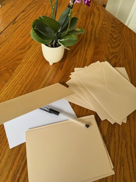 Image of Tan Blush Notecard Set - A7 with Envelopes -10 Count