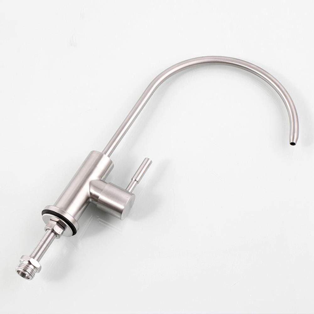 Grifos Filtro de Agua Potable de ósmosis de 1/4 '' Grifo de Cocina Grifo purificador de Agua de Acero Inoxidable Cepillado Grifo de Cocina Giratorio de Agua fría Individual para Beber