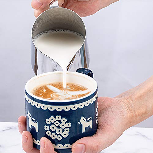 Xícara de café, Romacci Jarra para fazer espuma de leite em aço inoxidável Creme para fazer espuma J
