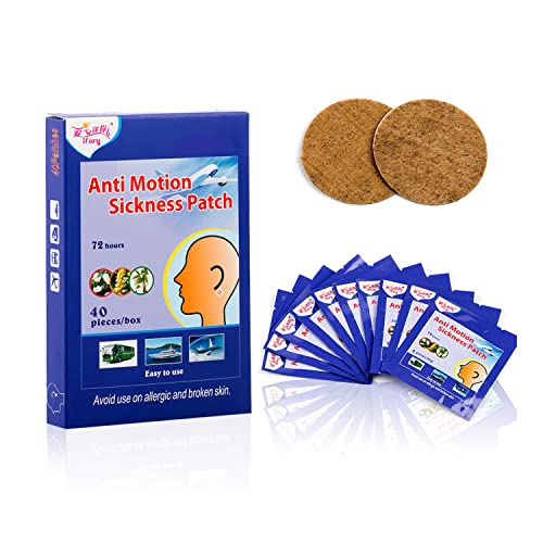 ifory Motion Sickness Patches for Cruise, Car, Airplane & Other Forms of Transport, Non Drowsy - Travel Essentials, for Adults and Kids (40 Count (Pack of 1))