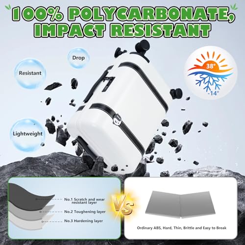 Luggage Sets 2 Piece, Carry on and Check, Polycarbonate Hard Sided Luggage with Spinner Wheels,TSA Lock, Lightweight Durable Travel Suitcase for Men Women3