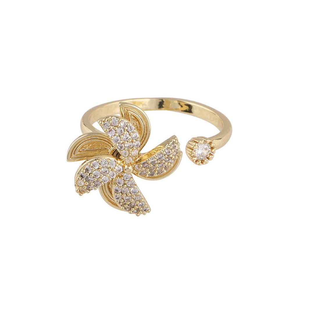 Vembley Rotating Cubic Zirconia Studded Adjustable Gold-Plated Spinner Ring For Women And Girls (B0C38NBGYP) Amazon Price History, Amazon Price Tracker